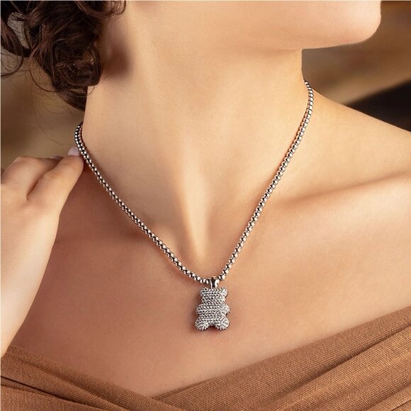 APM Monaco Baba Yummy Bear Sterling Silver Necklace - Picture 3 of 5
